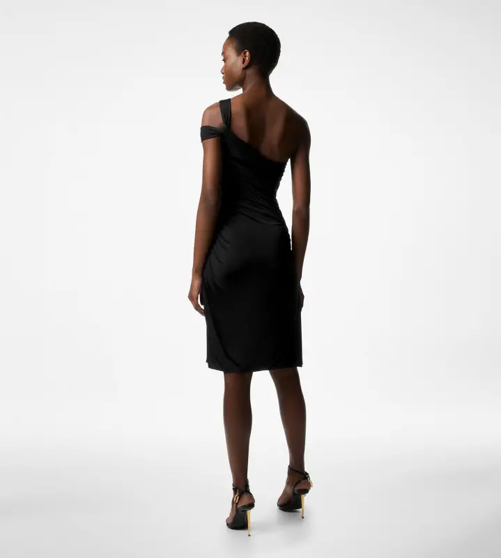 ONE SHOULDER TWIST FRONT COCKTAIL DRESS BLACK online